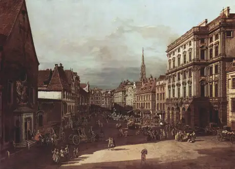 Neuer Markt, Mehlgrube on the right - 1760 painting by Canaletto