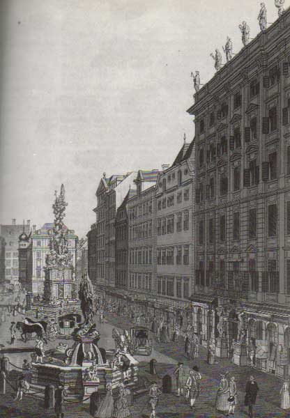 Trattnerhof - 1781 engraving by Karl Schutz