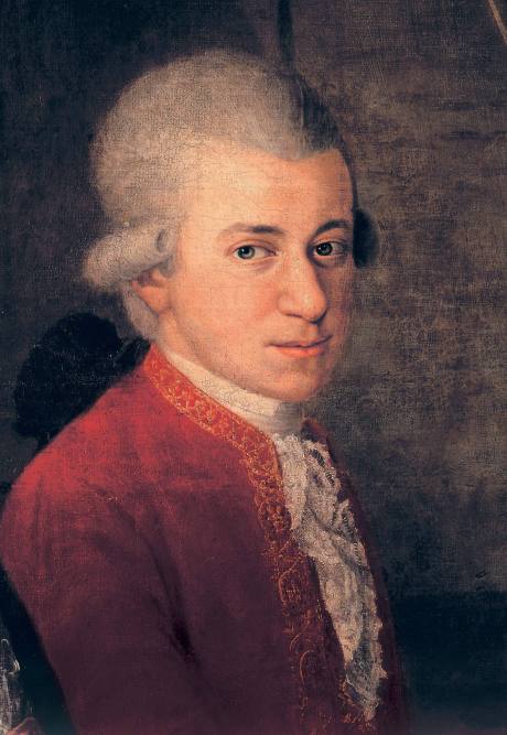 Mozart's portrait - from Mozart Family Portrait painted by Johann Nepomuk della Croce, Salzburg 1790-1791