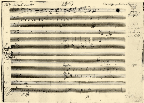 Mozart - Autograph of two of the pages of the C minor mass (Kyrie) - 1