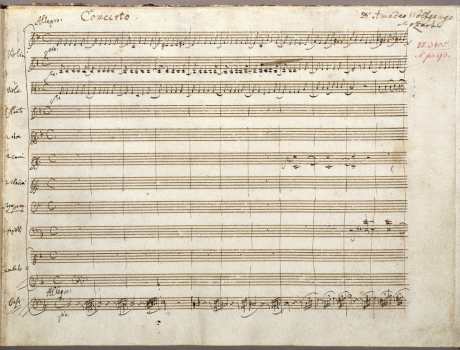 Mozart - Piano Concerto 20 - first page of the autograph
