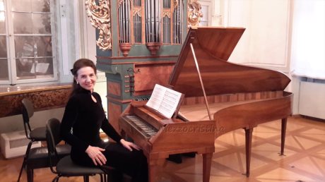 Salzburg 119 - Happiness is... to touch Mozart's fortepiano in the Tanzmeistersaal, in Mozart Wohnhaus, on a 27 January