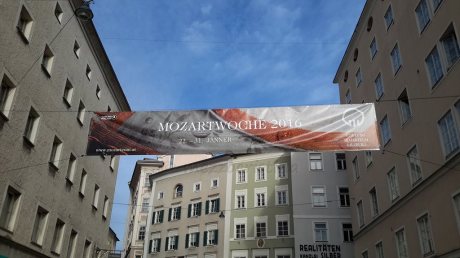 Salzburg 120 - The sign of The Mozart Week on a 27 January 2016
