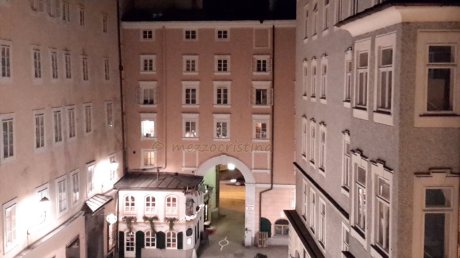 Salzburg 179 - Looking down the window of Mozart's Birthplace, on a 27 January 2016