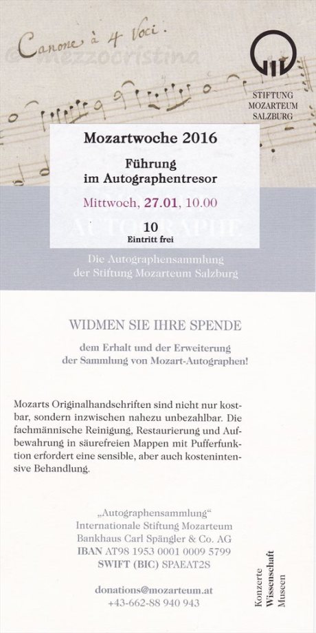 Salzburg 64 - Mozart Wohnhaus - Guided tour in the Autograph Vault on a 27 January 2016 - 1